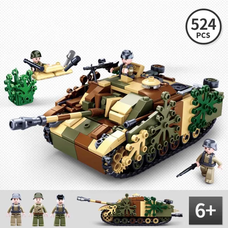 

524 шт., Детский конструктор «танк»