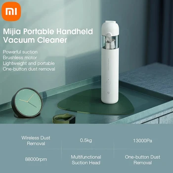 샤오미 미지아 휴대용 진공 청소기, 경량 휴대용 핸디, 세척 가능한 C 타입, 가정용 자동차, 강력한 흡입력, 무선 청소기