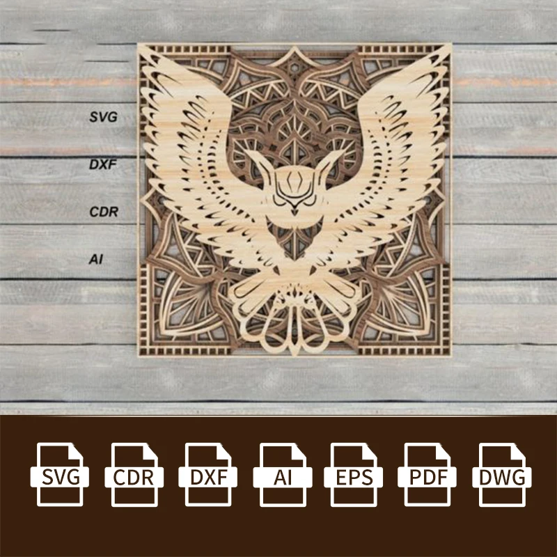 

Multilayered Wolf Laser Cut Vector Files Layouts Model CDR/DXF/AI/SVG Files for CNC Laser Cut Priting
