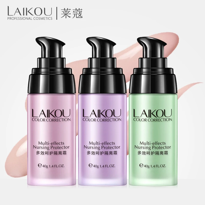 

LAIKOU Face Smooth Primer Make up Base Pores Invisible Brighten Dull Skin Color Whitening Cream Wrinkle Cover Makeup BB Cream
