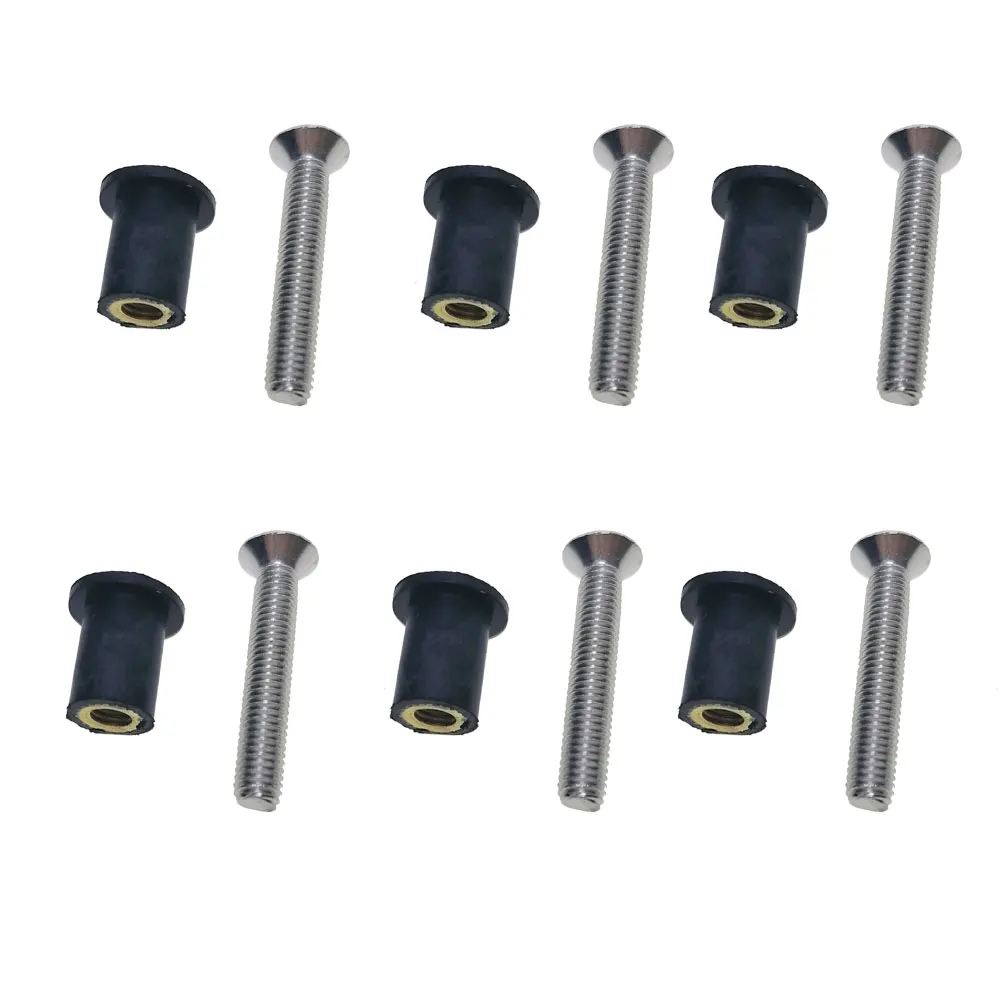 

Kayak Canoe Rubber Well Nuts With Stainless Steel Srews 6/10 Sets