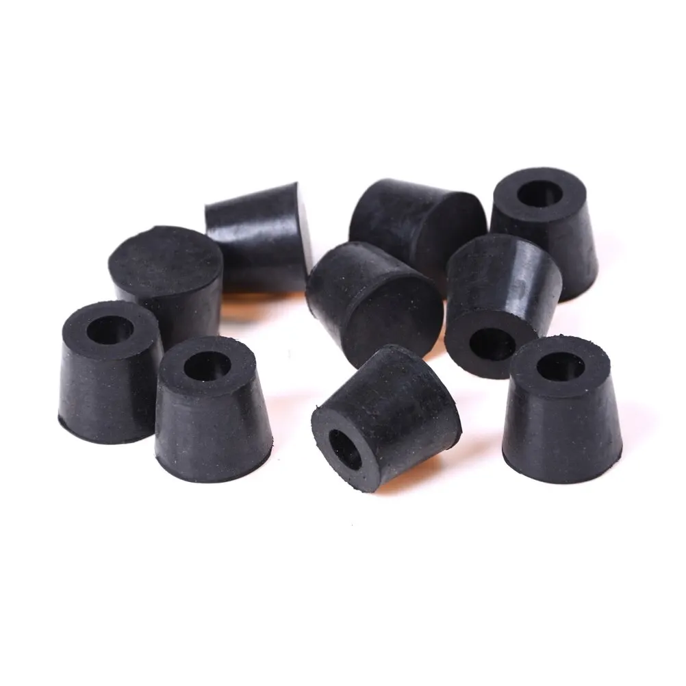 

10 Pcs Multi Feet Bumpers Covers Type Size Conical Recessed Rubber Black