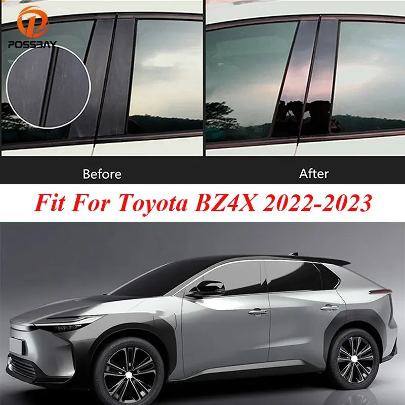 

8 шт./Набор для Toyota BZ4X 2022 2023, дверь, окно, столбик, столбики, накладка, молдинг, комплект крышек, декоративные аксессуары, автостайлинг
