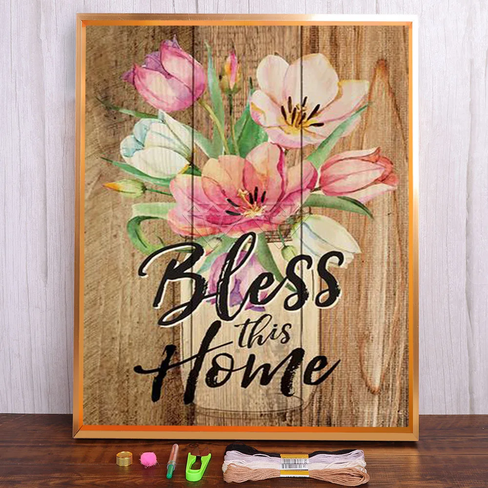 Водорастворимый холст с рисунком цветов бабочек 11 карат |