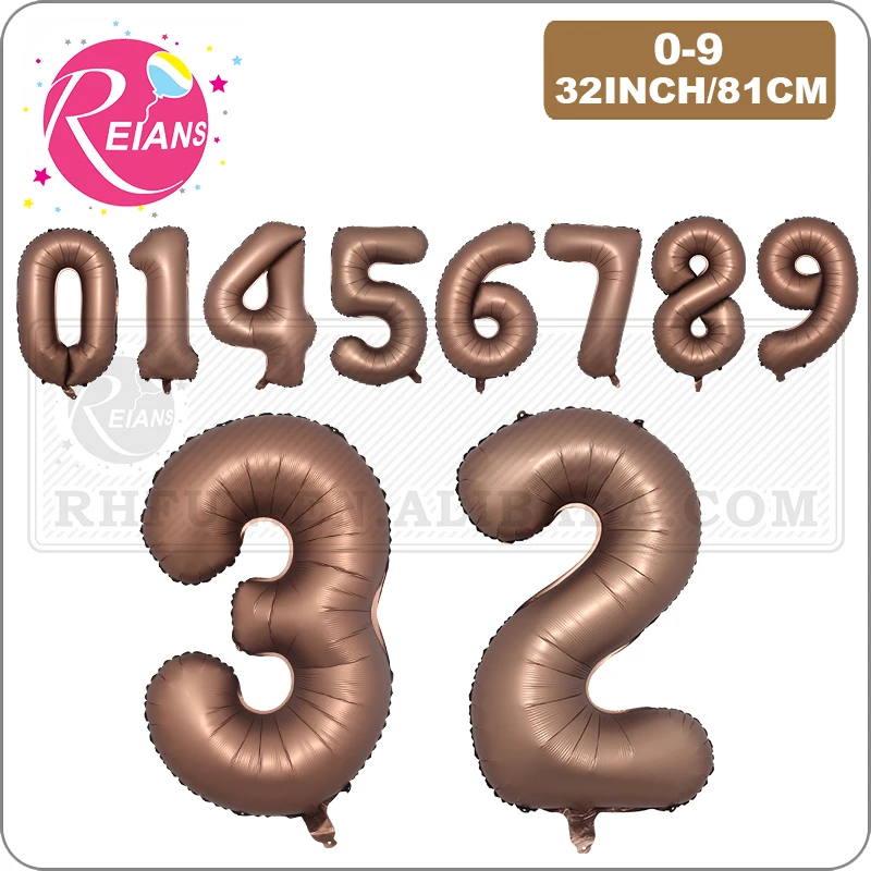 

32 inch Chocolate brown Number Balloon Helium Float Number Digit Helium foil Balloons Birthday Party Decor baby shower Supplies
