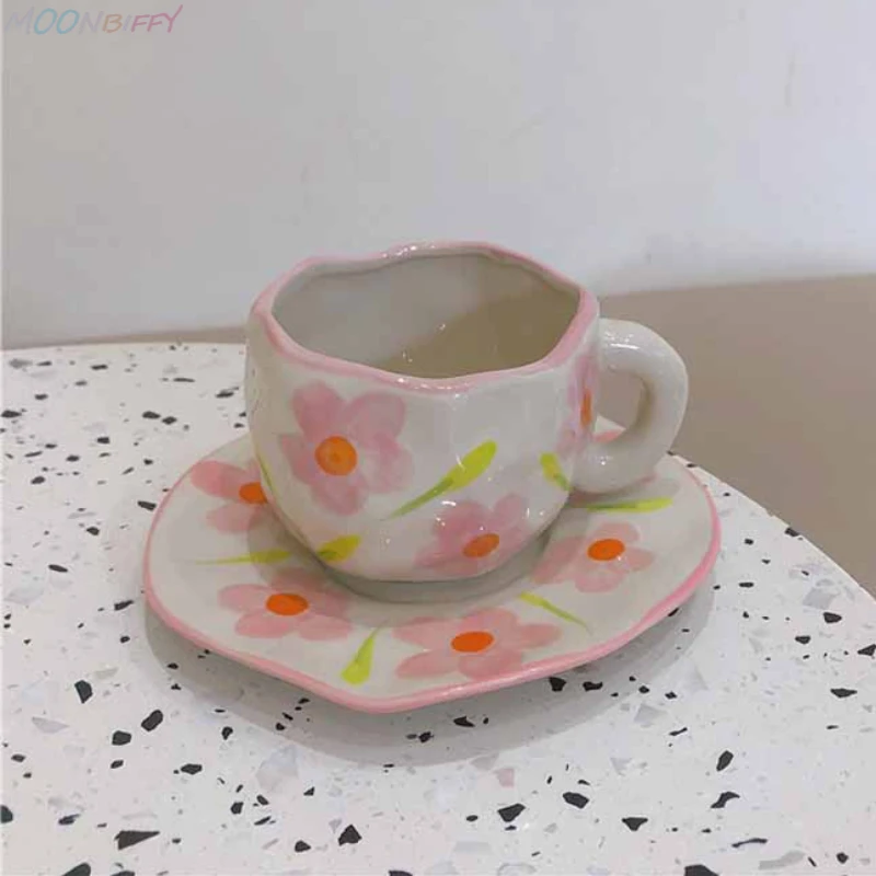 

Нестандартная керамическая кружка, кофейная чашка, блюдце, чайный набор, чашка с ручкой, чашка ручной работы для чая, молока, чашка с облаком,...