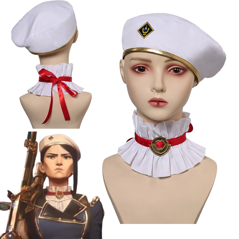 Arcane Кейтлин Кирамман Косплей Фантазия Костюм Аксессуары Игра LOL Шляпа Парик