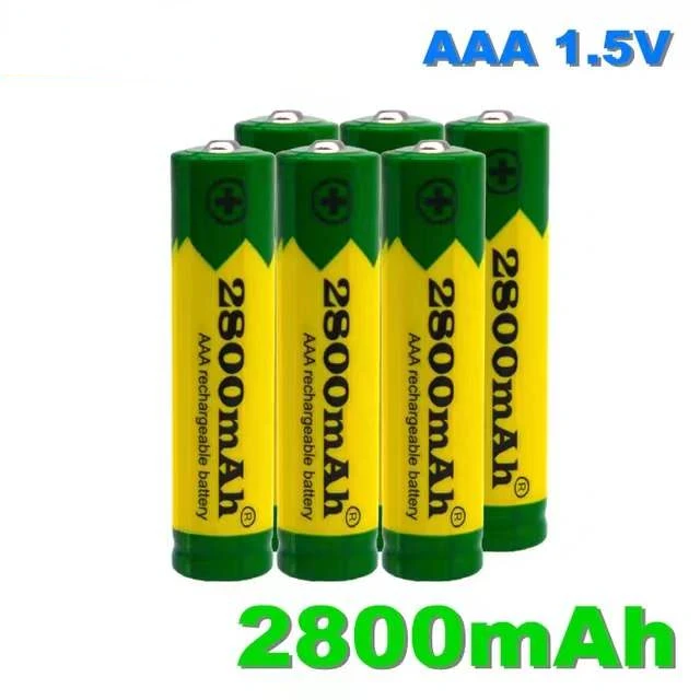 

100% Совершенно новая щелочная батарея AAA 2800 мАч 1,5 в AAA перезаряжаемая батарея для батареи с дистанционным управлением игрушечная батарея лег...