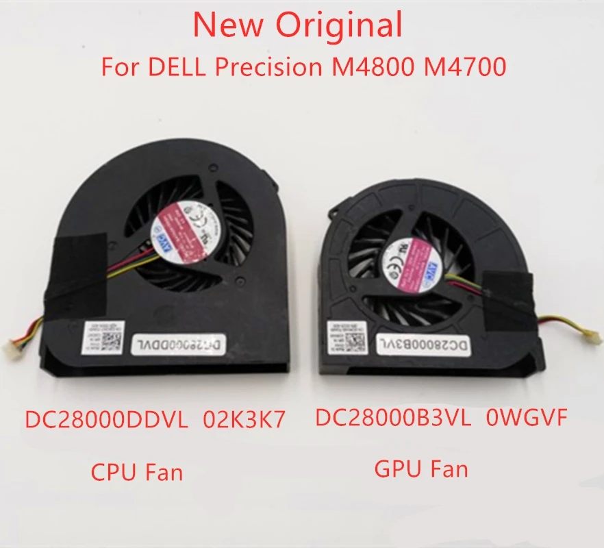 

Новый оригинальный охлаждающий вентилятор для ноутбука DELL Precision M4800 M4700 DC28000B3SL DC280000B3VL 0CMH49 0WGVF 02K3K7