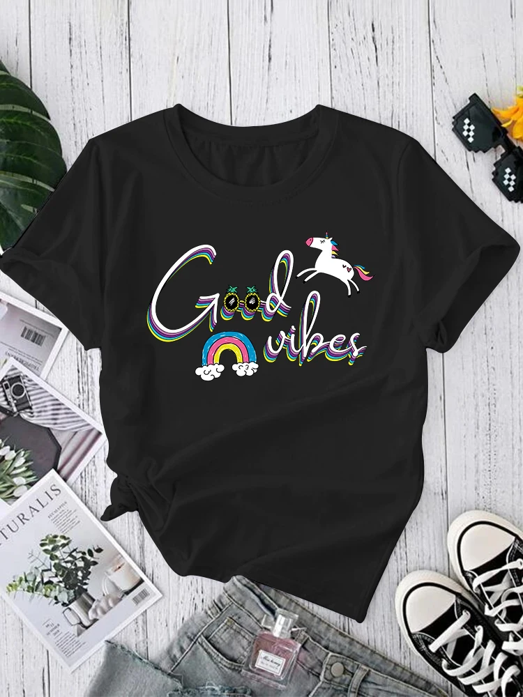 

Футболки женские с коротким рукавом, модная футболка с принтом, летняя женская Повседневная футболка с мультяшным графическим рисунком, то...