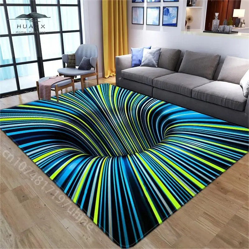 

3D Vortex Illusion Carpet for Entrance Door Floor Mat Abstract Geometric Optical Doormat Non-slip Mats Living Room Decor Rug