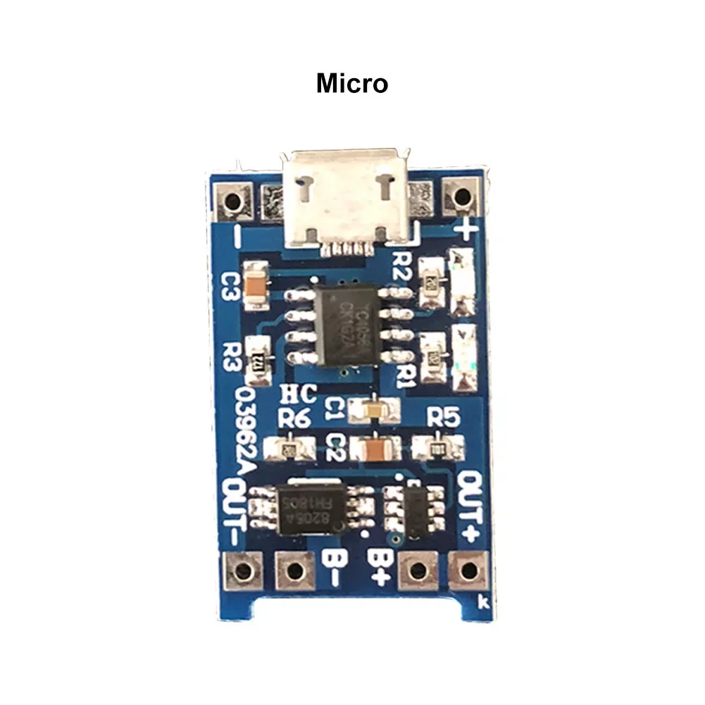 2 IN 1 3.7V Lithium Battery Charger Protection Board 5V 1A 2A Li-ion Lipo Battery Charging Protect Module Micro USB Type-C