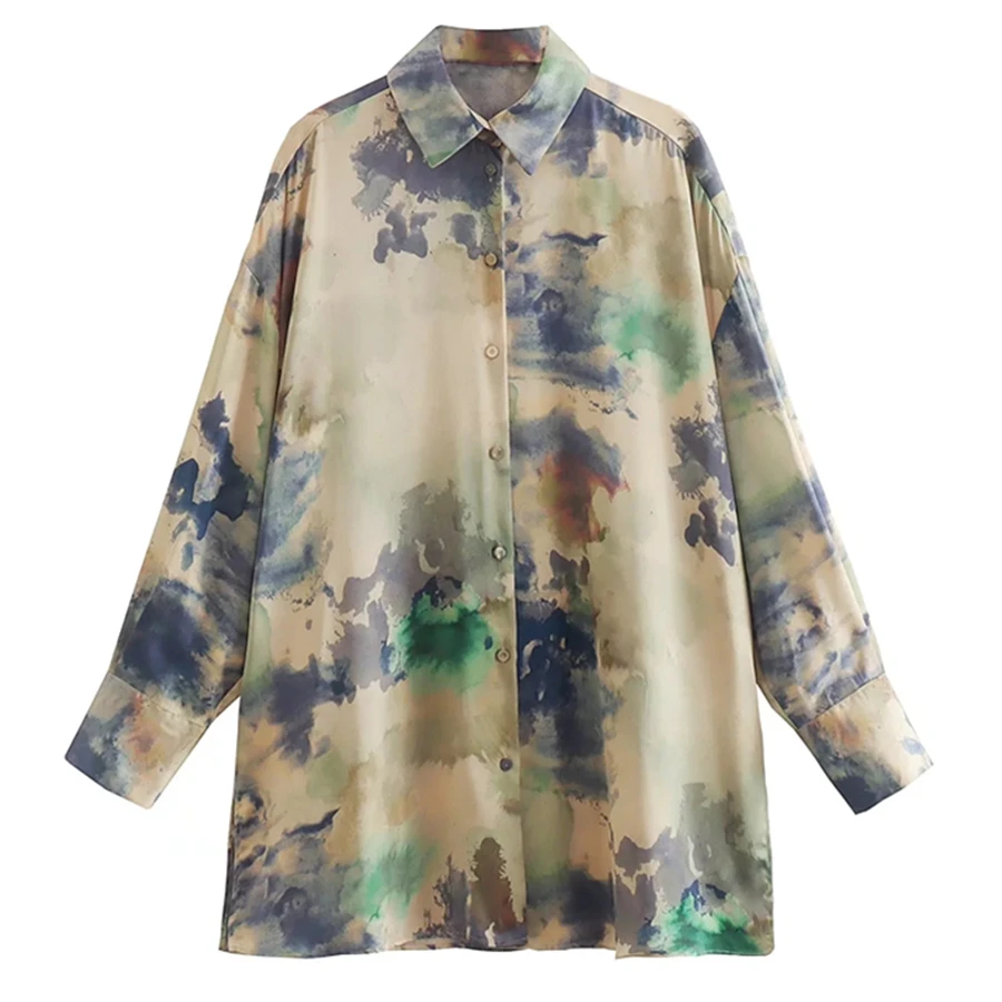 

Винтажная рубашка-кимоно в английском стиле, с принтом