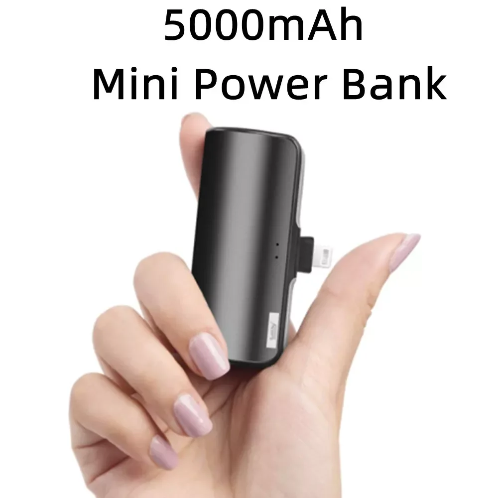 

NEW2023 Mini Power Bank 5000mAh Portable Charging Powerbank Mobile Phone Spare External Battery PoverBank For iPhone