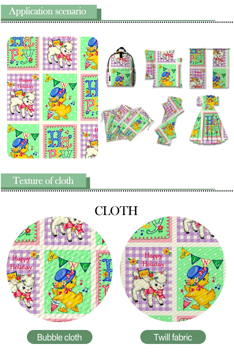 

50*145CM Lovely Deer and Rabbit Polyester Cotton Fabric Printed Twill Fabric Patchwork Sewing Material Diy Boy Shirt Mask Fabric