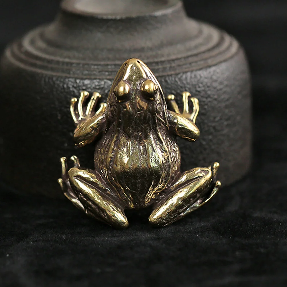 

Frog Toad Statue Wealth Brass Ornament Sculpture Decoration Money Luck Decor Garden Vintage Good Charms Chan Chu Potted Animal