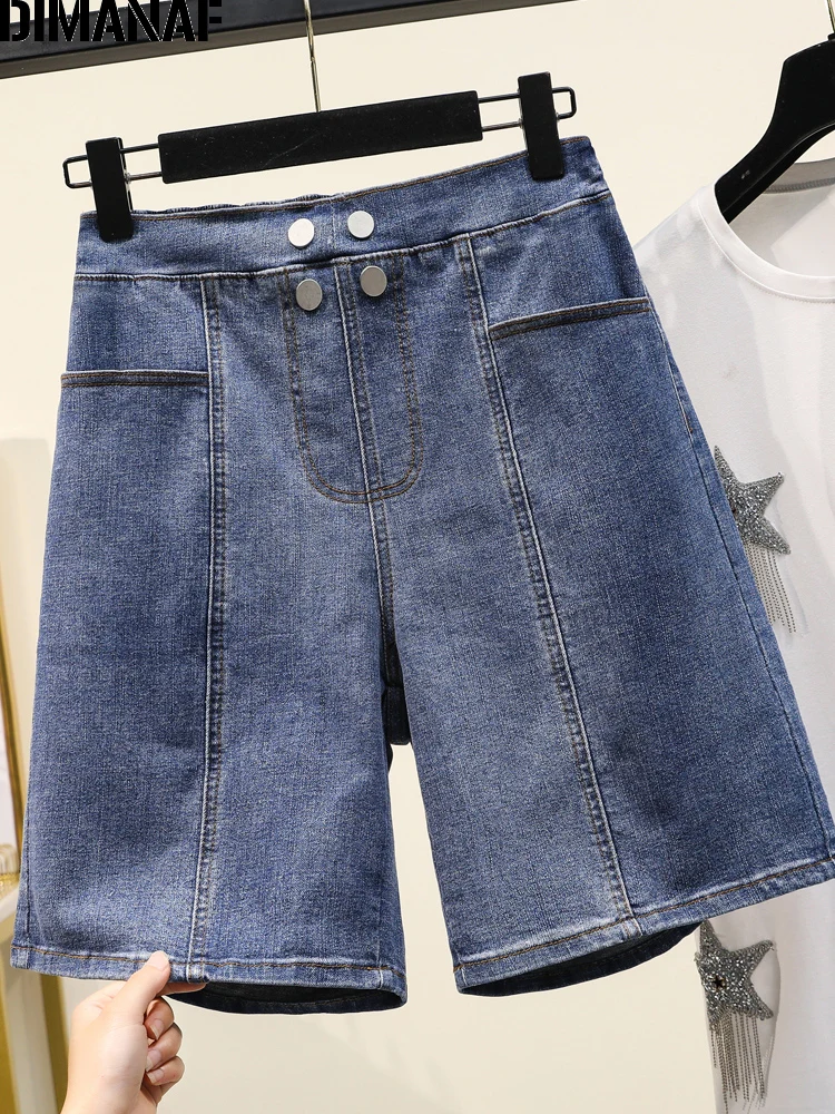 

DIMANAF Women Shorts Denim Jeans Pants Oversize Loose Casual Pants Female Fashion Lady Trousers Summer Clothing Spliced Blue