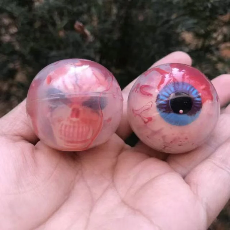 Stress Relief Toy Halloween Horror Thriller Bloody Simulation Eye Bead Skull Soft Rubber Fidget Toys Ball Prank Friends Gift enlarge