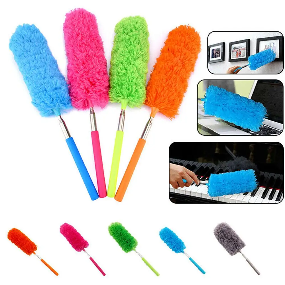 

80cm Extendable Feather Duster Long Telescopic Duster Magic Static Duster Brush Washable Portable Mini Home Telescopic Duster
