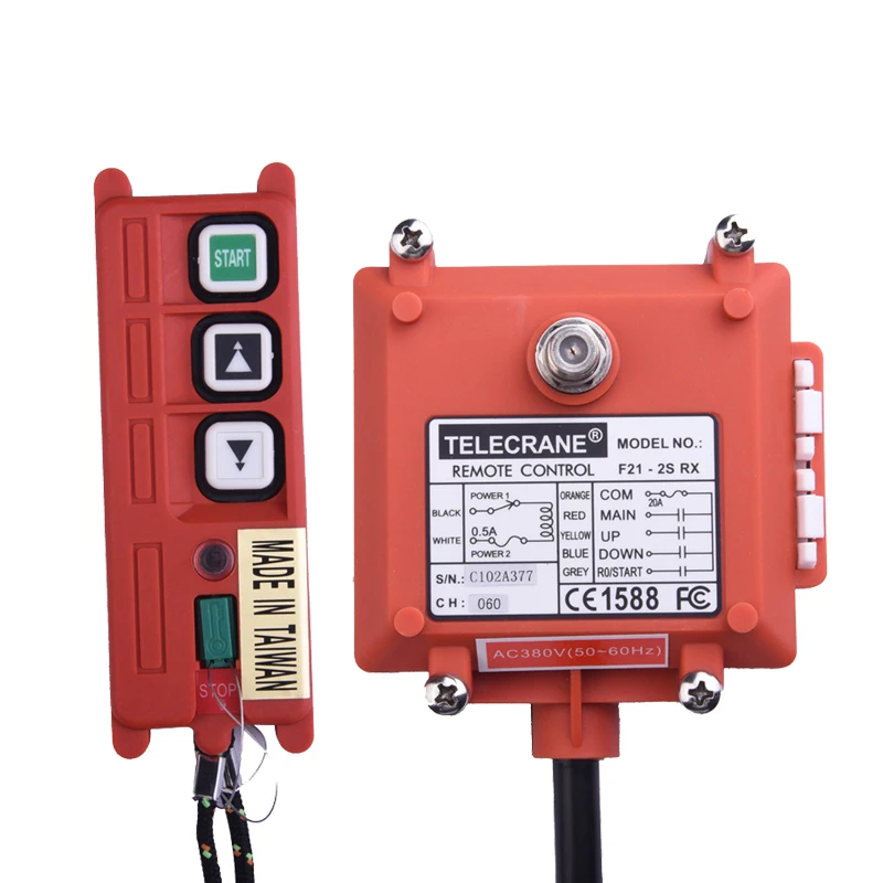 

Industrial Wireless Remote Control F21-2D Radio Remote Control Two Double Speed Buttons Key for Crane Hoist