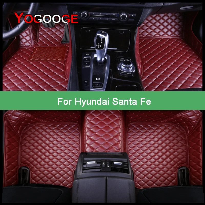 

YOGOOGE Car Floor Mats For Hyundai Santa Fe II III IV Foot Coche Accessories Auto Carpets