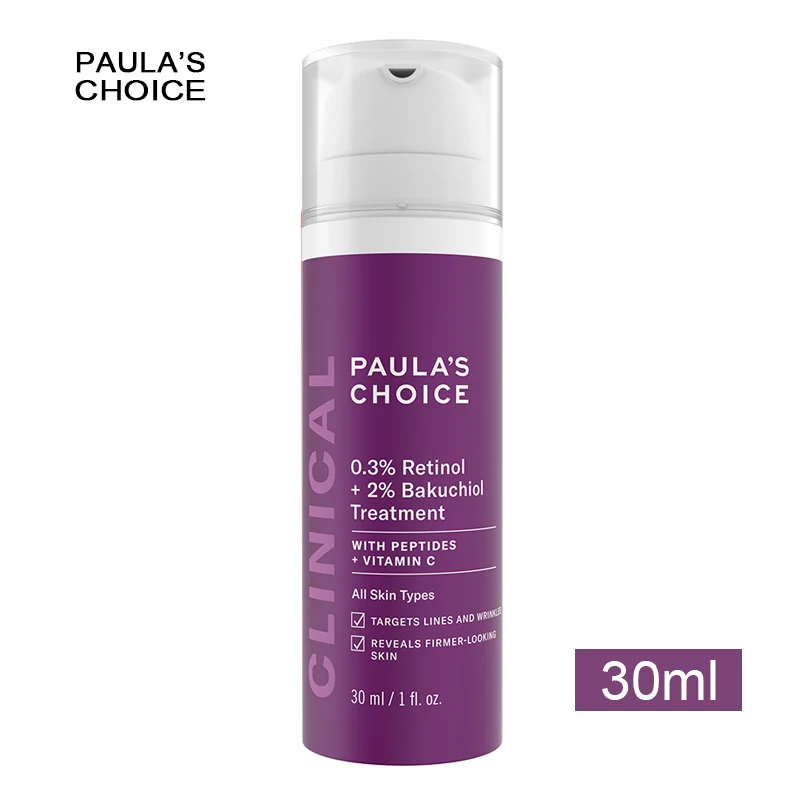 

30ML Paula‘s Choice 0.3% Retinol +2% Bakuchiol Treatment With Peptides Vitamin C Anti-aging Repair Fine Lines For All Skin Types