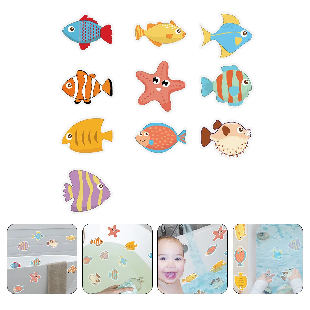 

10 Pcs Bath Non Sticker Shower Stickers Non- Cartoon Stickers Bathtub Sticker Bath Mat Tub Kids Stickers Adults
