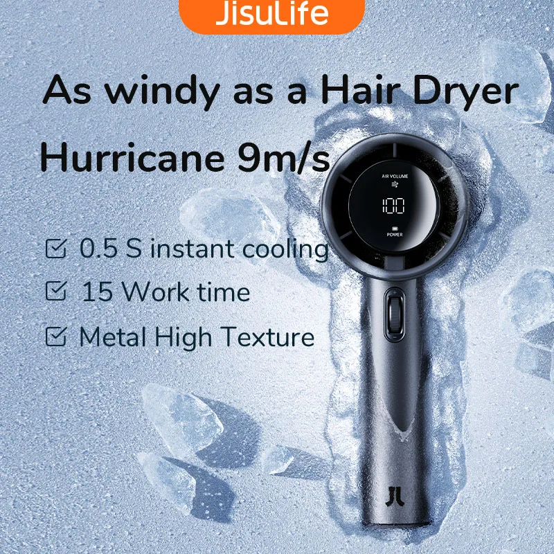 Мини-портативный ручной вентилятор JISULIFE 100 скоростей ветра USB-аккумулятор
