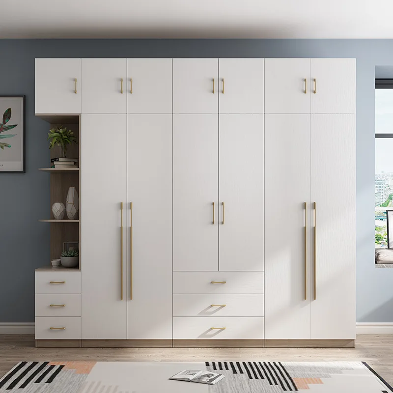 

Panel Door Solid Wood Closet for a Modern Bedroom Economic and Modern Solid Wood Wardrobe for Clothing