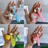 cute cartoon sanrio cinnamoroll kuromi girl heart kawaii keychain creative diy anime doll bag pendant pendant toys girls gifts