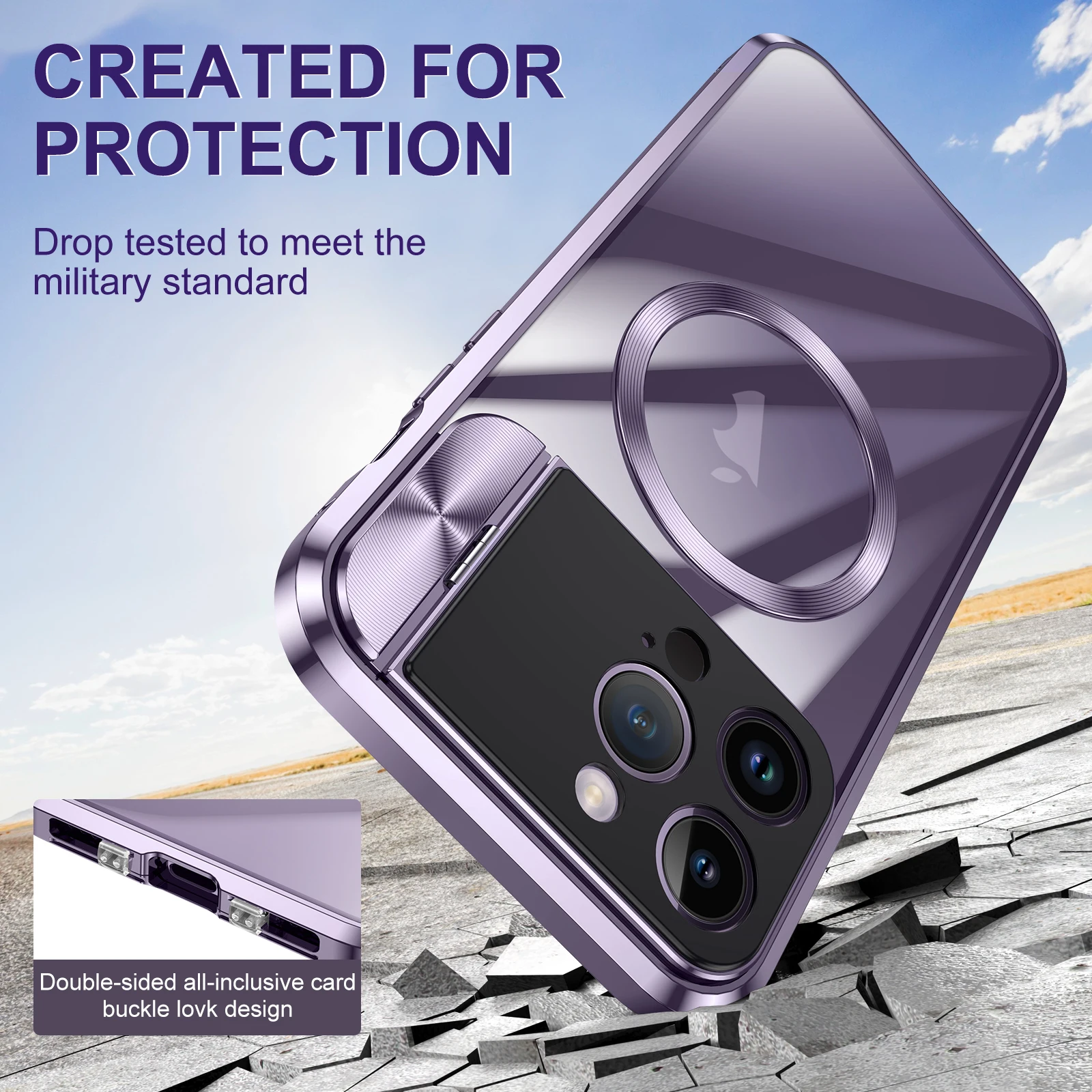 For iphone 15 14 13  Pro Max 15 pro case Magnetic MagSafe Metal aluminium alloy support camera lens ultra-thin protective cover