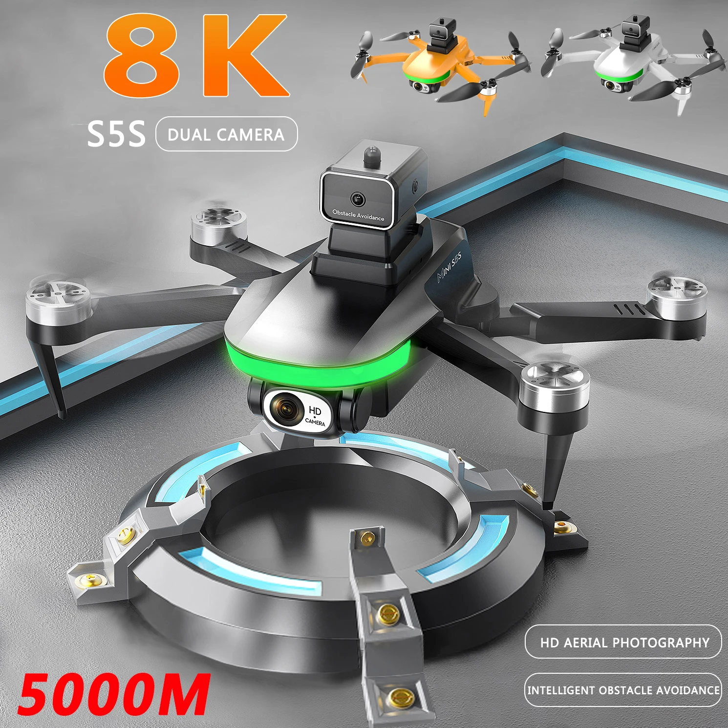 Original S5S Mini Drone Professional Type 8K HD Camera Obstacle Avoidance Aerial Photography Light Flow Folding Quadcopter 5000M