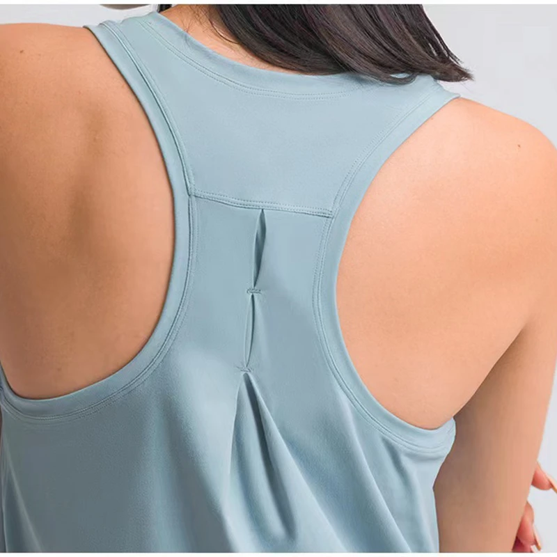 Lulu women Tank Tops Stretch Sexy Blouse Gym Tank Sleeveless Shirts Sports black green Top vest Running Exercise Ftness Tops