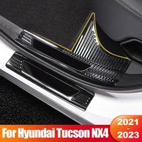 for hyundai tucson nx4 2021 2022 2023 hybrid n line car door sill scuff plate pedal guard cover trim stainless steel accessories