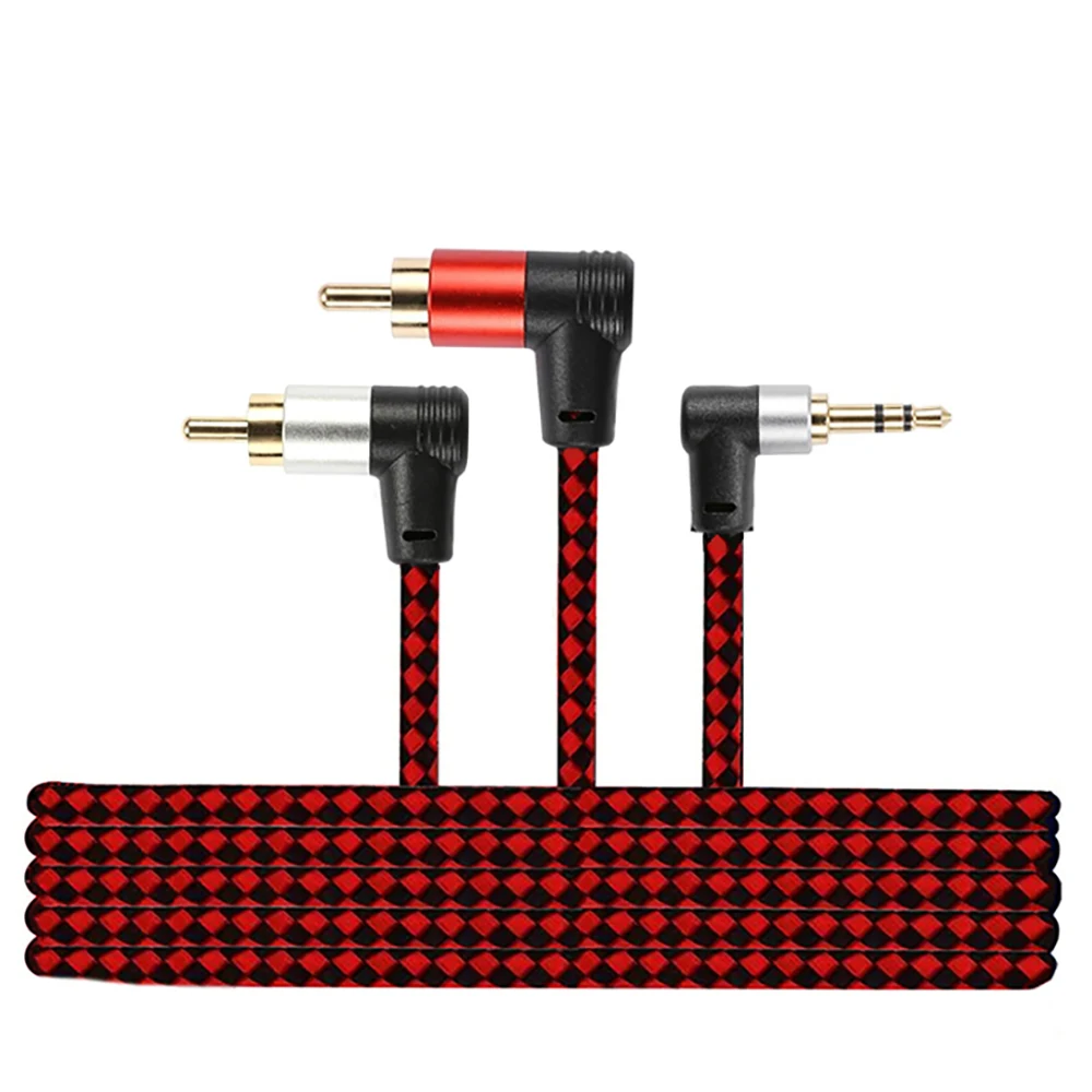 Прямоугольный 3 5 мм 1/8 дюйма Φ к двойному аудиокабелю RCA Aux Stereo Y разъем TRS для