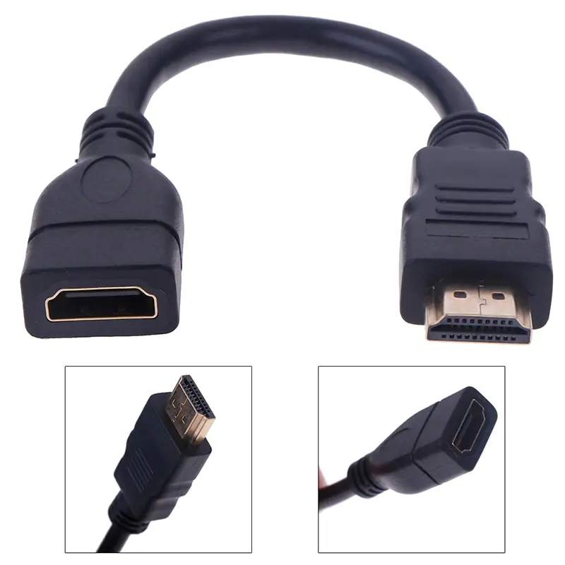 

1 шт. 15 см/30 см HDMI-совместимый Удлинительный кабель штекер-гнездо HDMI-совместимый защитный УДЛИНИТЕЛЬ шнур горячая распродажа