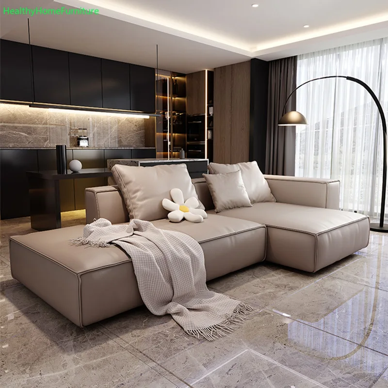 Итальянский кожаный диван набор мебели для гостиной квартиры офиса дома