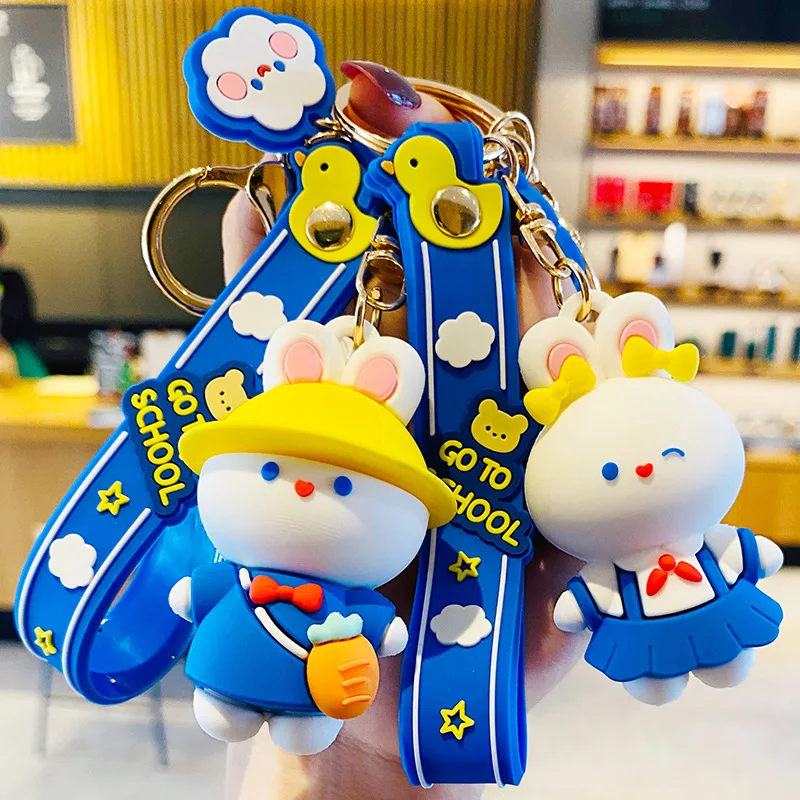 

XM-funny Fashion Lucky Cat Cute Tassel Doll Car Keychain Bag Pendant Accessories New Year Lucky Blessing Jewelry Gift