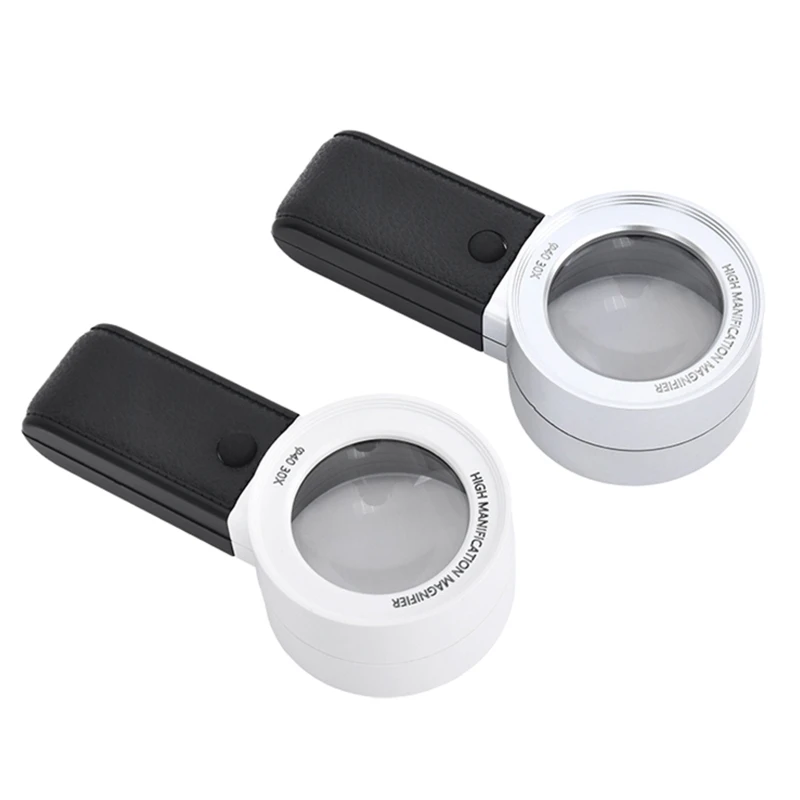 

30X Handheld Magnifying Glass 4 LED Illuminated Lighted Magnifier for Reading