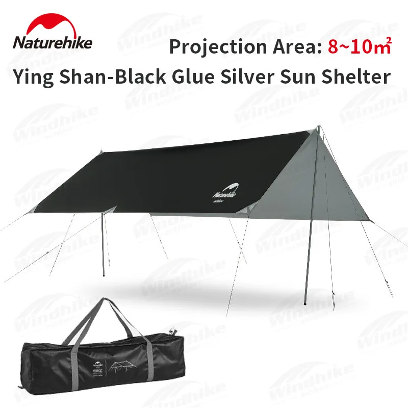 

Палатка Naturehike на 4-6 человек, тент для кемпинга, зона проекции 8 ~ 10 м2, водонепроницаемый навес от солнца для пляжа и пикника с серебряным покры...