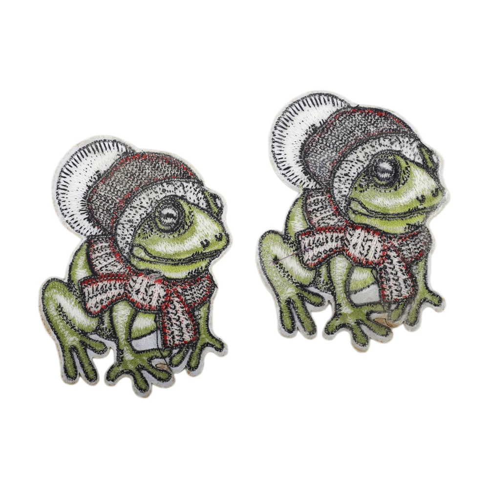 2 шт. креативная нашивка с вышивкой в ​​стиле панк-лягушка шарф лягушка железные