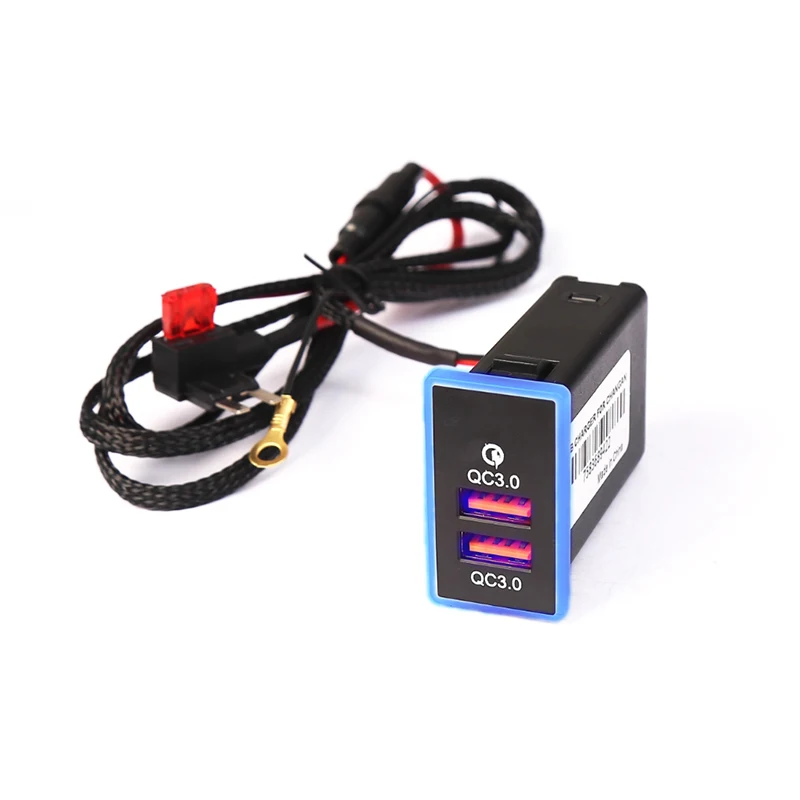 

12 В быстрая двухпортовая зарядка USB QC3.0 Type-C PD интерфейсная розетка быстрое автомобильное зарядное устройство для Toyota Corolla Camry LC80 LC95