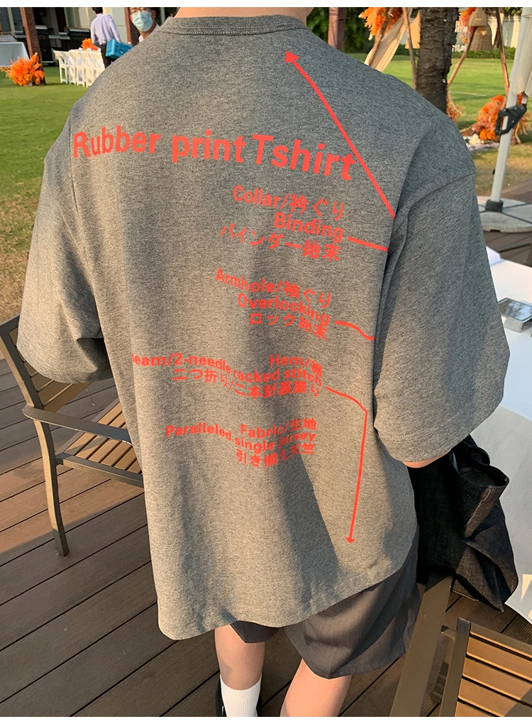 Мужская хлопковая футболка с коротким рукавом круглым вырезом и принтом