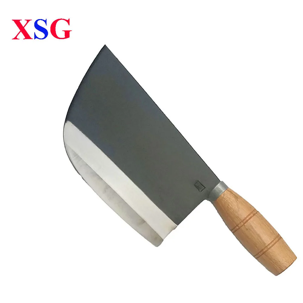 

Шеф-нож XSG в стиле ретро, высокомарганцевая сталь, мясницкий нож, нарезка овощей, Ручная ковка, с круглой головкой, китайские кухонные ножи