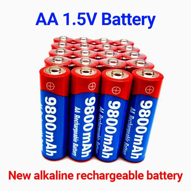 

Piles alcalines rechargeables 1.5V AA 9800mAh pour jouets Mp3 lumière Led 2 à lot, nouveauté