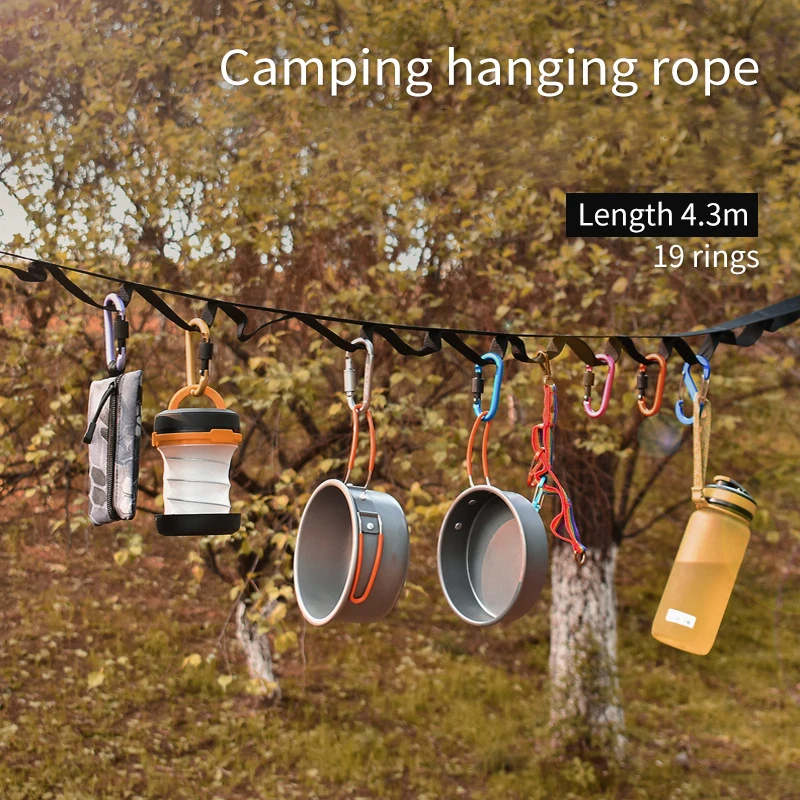 

Campsite Storage Strap with 19 Separated Loops Hanging Camping Equipment Gear Other Camping Hiking Products Camping Lanyard