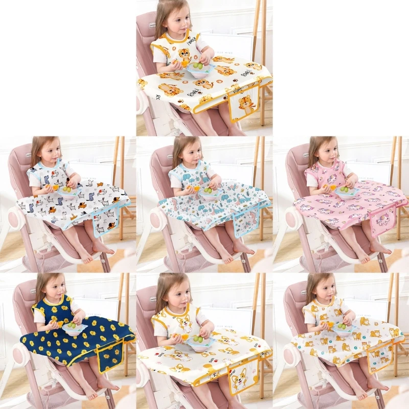 

Toddler Bib Coverall Baby Feeding Bib Messproof Nursing Apron Drooling Bib Easy-Clean Oil Resistant Highchair Tablecloth