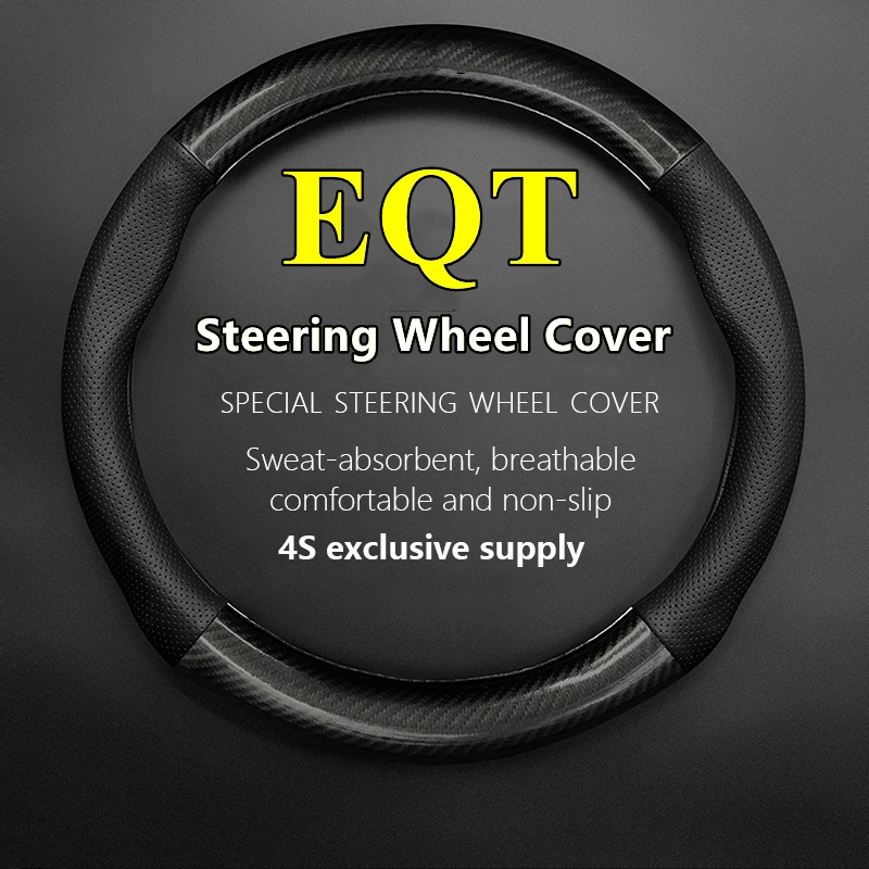 

Car PUleather For Mercedes Benz EQT Steering Wheel Cover Genuine Leather Carbon Fiber 2020 2021 2022