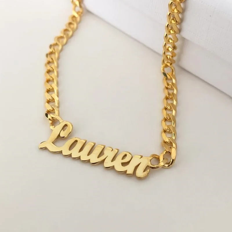 

Personalized Name Necklace Custom Name Necklaces Handwriting Signature Pendant Necklace Nameplate Pendant Jewelry Christmas Gift