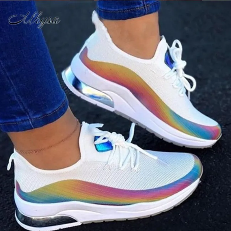 

New Sneakers Women Casual Shoes Mesh Air-Cushion Flat Anti-Slip Women Sneakers Outdoor Trainer Female Zapatos De Mujer Shoes